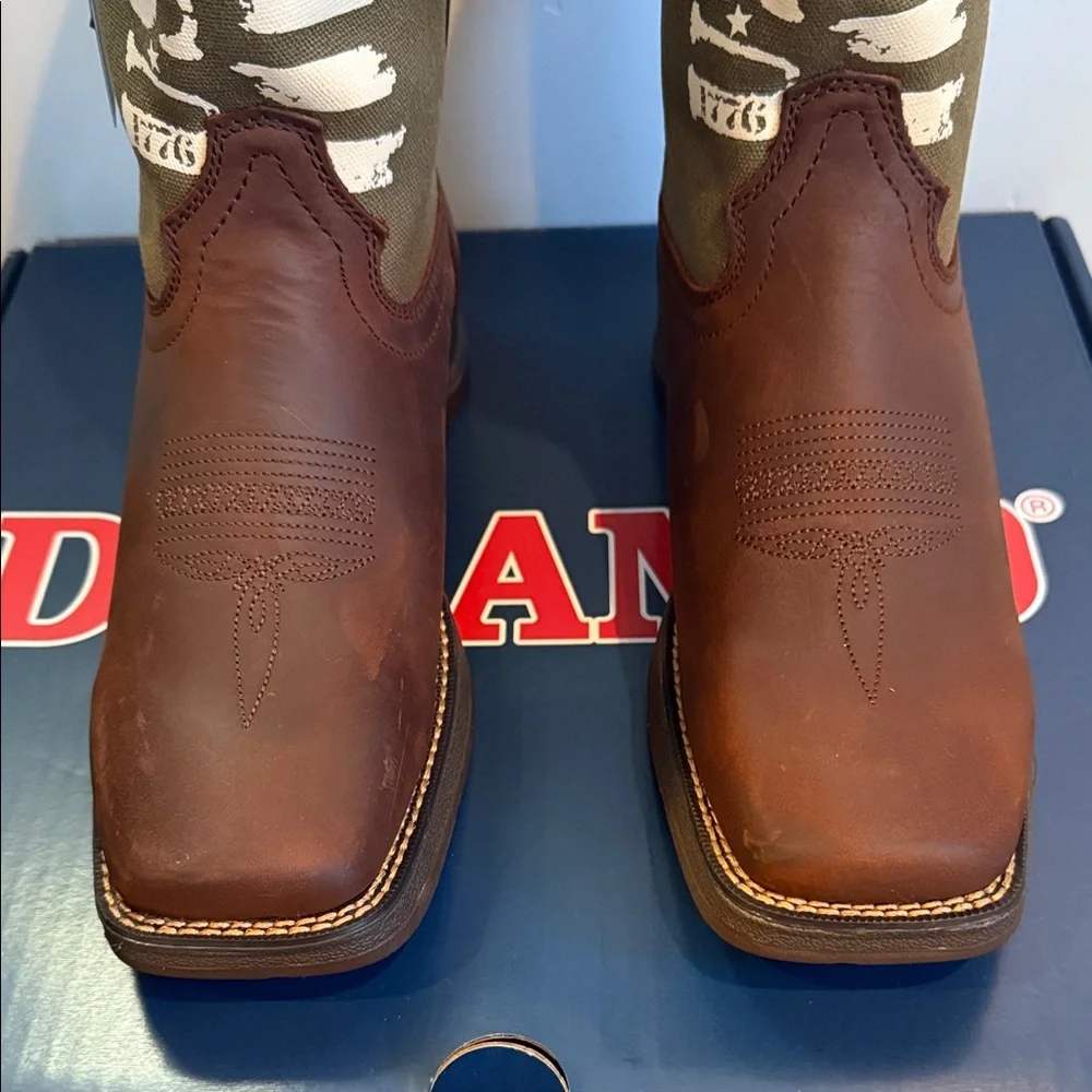 Lil' Rebel™ by Durango® Big Kids' Army Western Boot | Size 5.5 - Picture 3 of 12